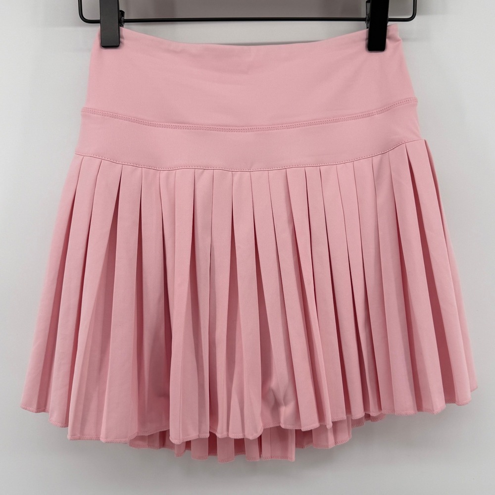 Gold Hinge Pleated Tennis 15" Skirt Skort Almond Blossom Light Pink Women XS New